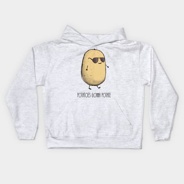 Potatoes gonna potate Kids Hoodie by Dreamy Panda Designs